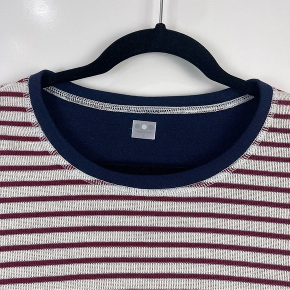 NEW Three Dot Reversible Stripe Ruffle Sleeve Top Size Small - Picture 7 of 10